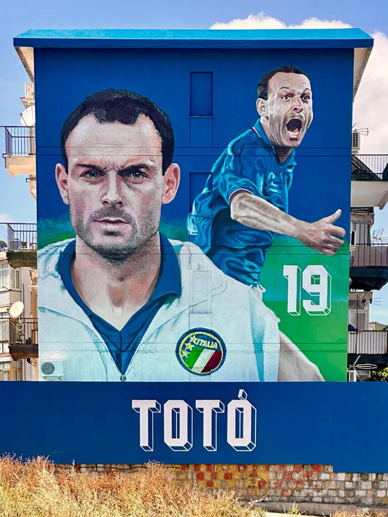 Igor Scalisi Palminteri, murale dedicato a Tot&ograve; Schillaci - Palermo, quartiere CEP