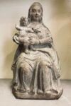 Madonna con bambino. Scultura a tutto tondo in pietra di Sarnico XVI Sec