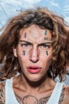 Bruce Gilden, USA. Kensington, Philadelphia. 2023. Amber, a drug addict.