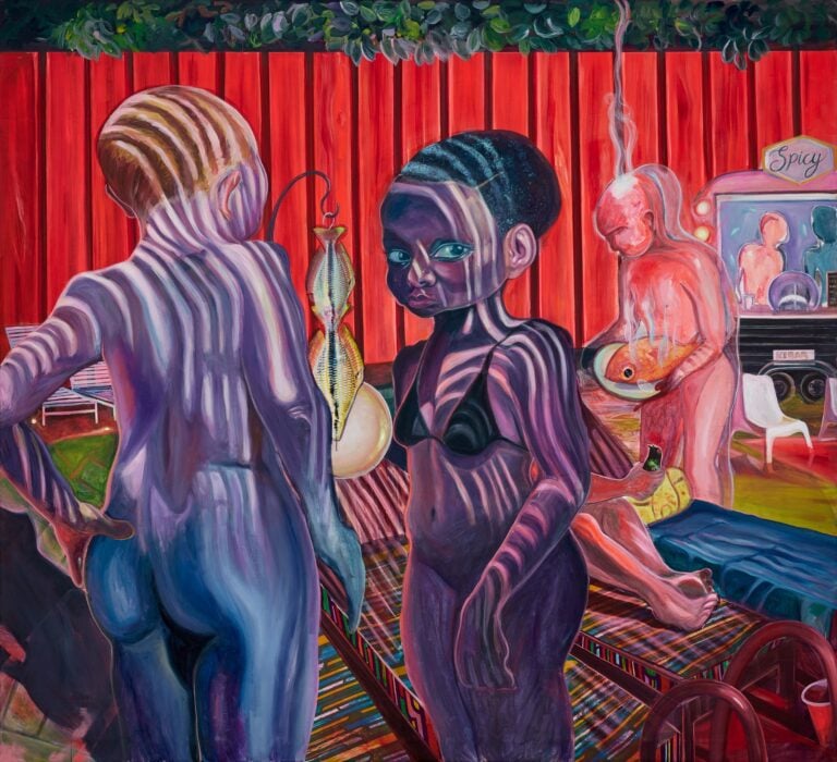 Ndidi Emefiele, Pool side kebab, 2022, Courtesy of the Artist e Rosenfeld gallery Intervista a Ndidi Emefiele
