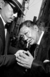 Bruce Gilden,JAPAN. Asakusa. George ABE, right, an ex-Yakuza member and celebrity writer. Yakuza model themselves on American gangster fashion from 1950s. 1998