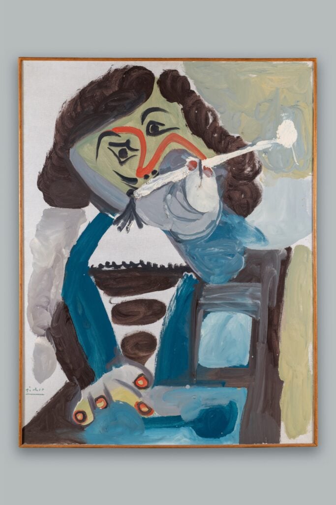 Pablo Picasso (Malaga, 1881 - Mougins, 1973). Homme assis (Le Fumeur) 1967. Pittura ad olio su tela. Acquisizione 1972. © Succession Picasso. Ph. Studio Marco Bertoli