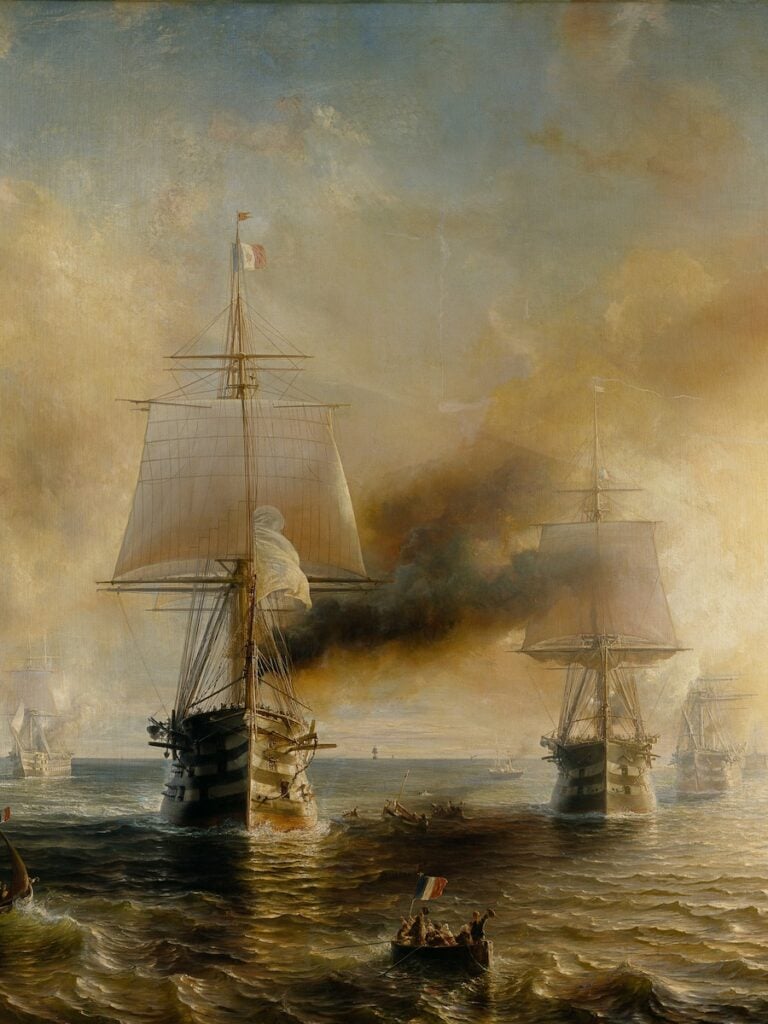 Théodore Gusin, La flotte française se rendant de Cherbourg à Brest, 1858