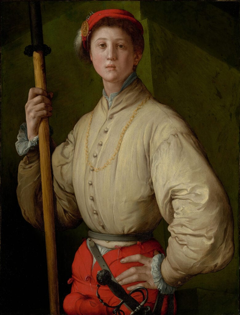 Pontormo (Jacopo da Pontormo), Ritratto di
Alabardiere (Francesco Guardi?)
circa 1529 - 1530
olio su tela; cm 95,3 x 73 Los Angeles, The J. Paul Getty Museum