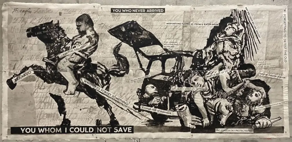 William Kentridge, I Ask This Stone (2023). Courtesy l'artista e Galleria Lia Rumma Milano/Napoli