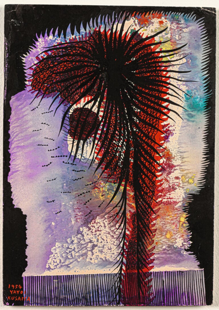 Yayoi Kusama, 'Atomic Bomb', 1954. Gouache, ink and pastel on paper, 25 &times; 17.6 cm. Collection Matsumoto City Museum of Art. &copy; YAYOI KUSAMA