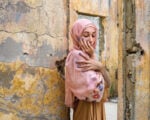 Rania Matar, Fawzia (with her mother&rsquo;s pink scarf), Bhamdoun, Lebanon, 2022 (Courtesy of the Artist)