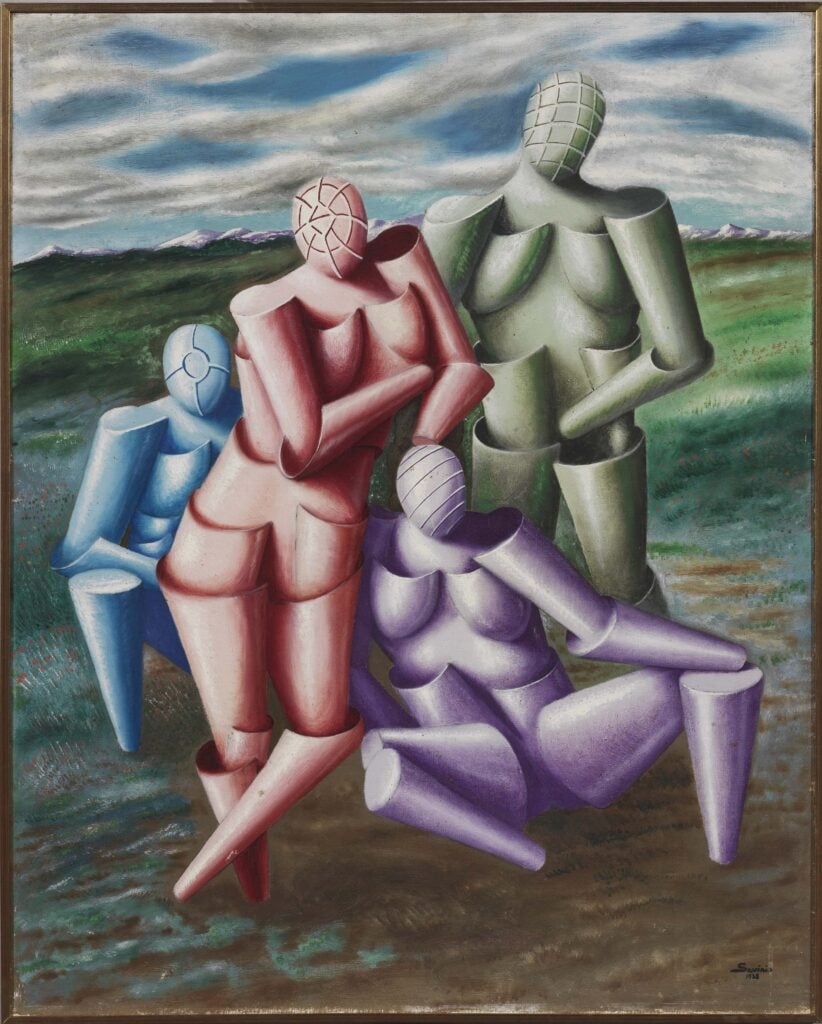 Le tendre quatuor (Hommage &agrave; Rapha&euml;l), 1928. Olio su tela, 92 x 73 cm Collezione privata Photo: Courtesy Farsettiarte, Prato
