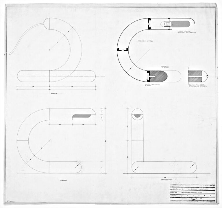 Gianfranco Frattini per Leuka, Aspide (disegno progettuale). Courtesy Fondo Gianfranco Frattini - CSAC, Universit&agrave; di Parma