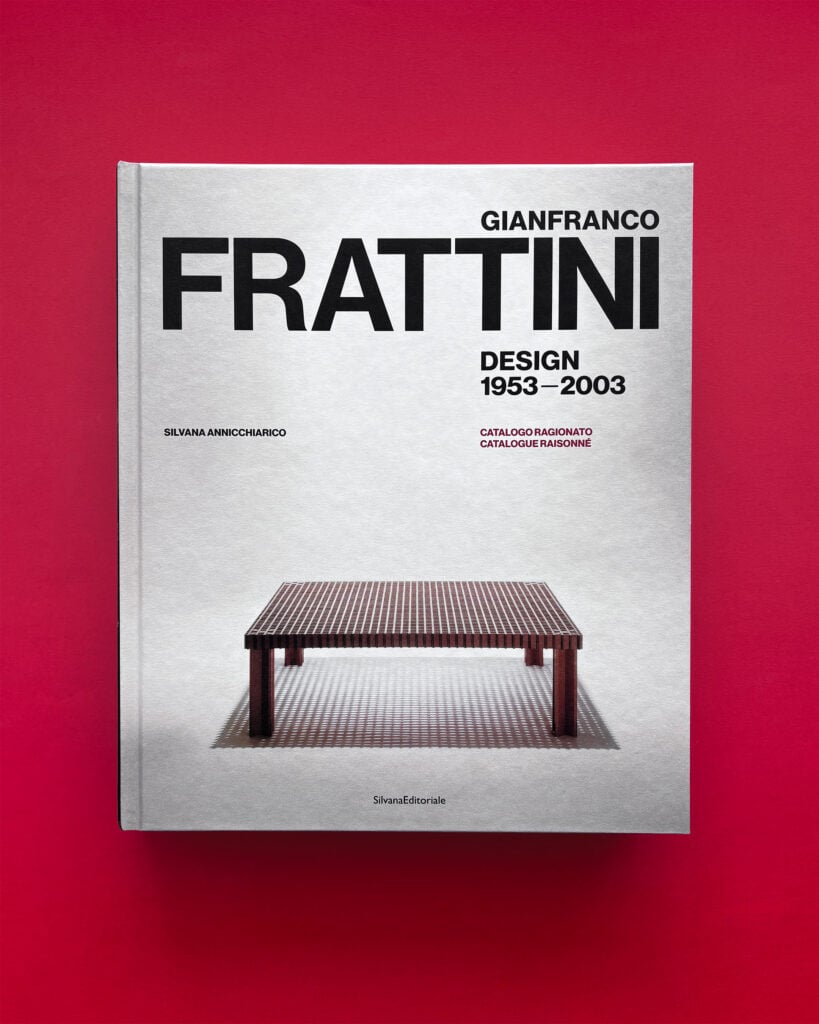 La copertina di "Gianfranco Frattini. Design 1953-2003. Catalogo ragionato", Silvana Editoriale, 2026