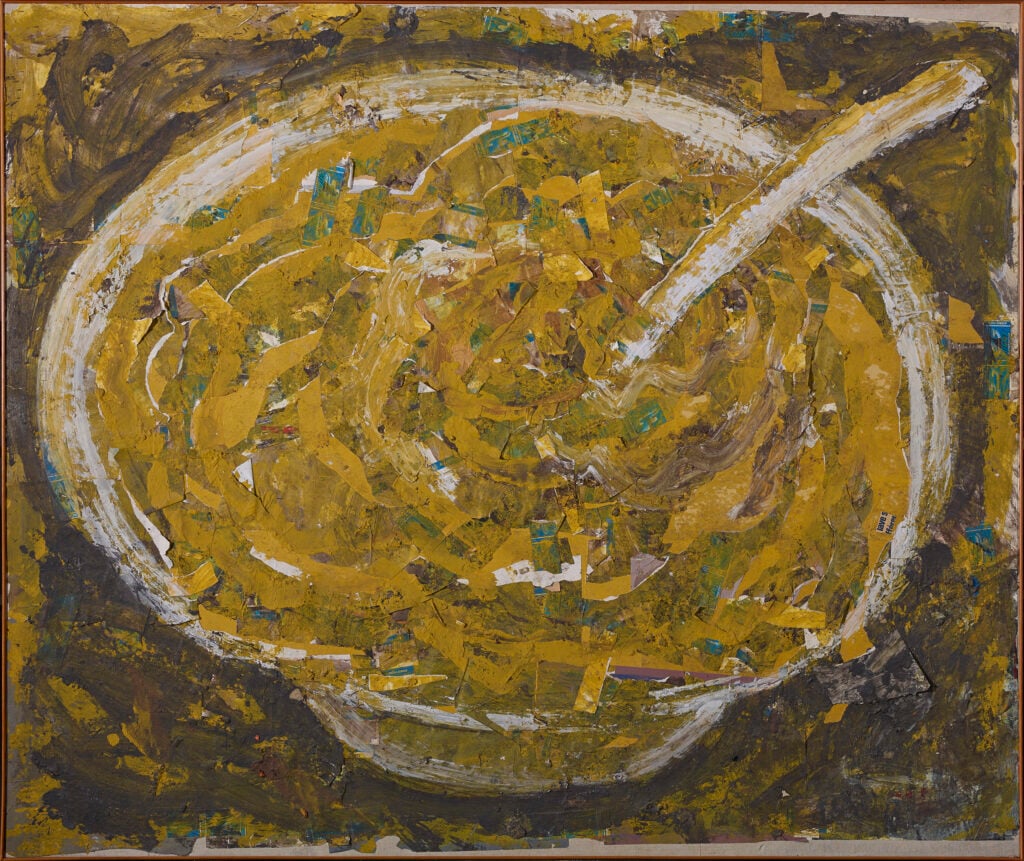 Miquel Barcel&oacute; (Felanitx, Mallorca, 1957)
Soupe fran&ccedil;aise [Sopa francesa], 1983
&Oacute;leo y collage sobre lienzo, 220 &times; 270 cm
Colecci&oacute;n Banco Santander