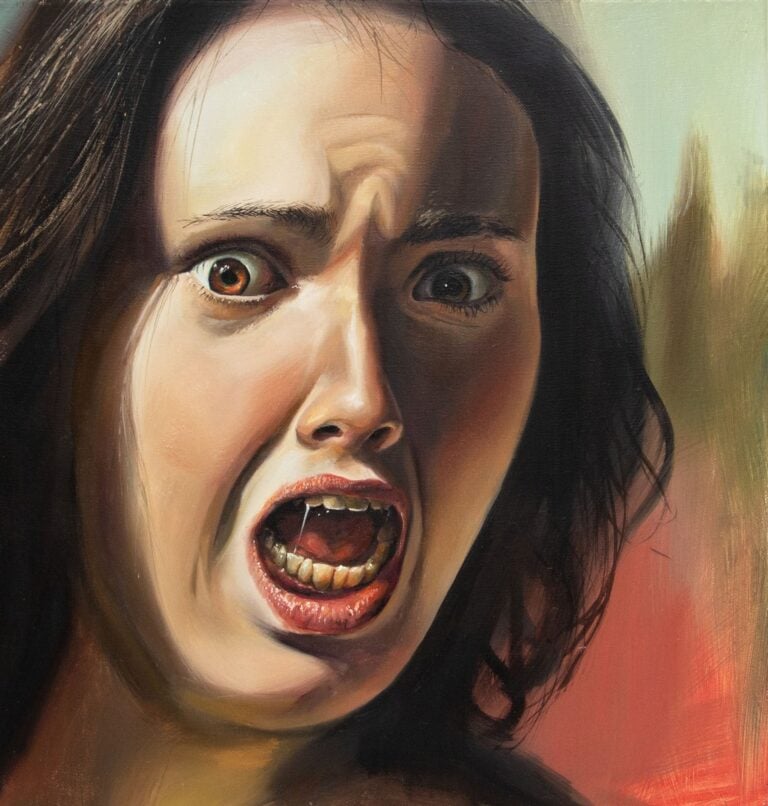 Chiara Calore, Help, 2026, olio su tela, 50x40 cm