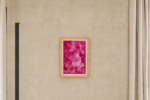 Matteo Sanna - Dal cielo alla terra, i custodi del limite(Fucsia), 2026, acquarello su carta, acqua del lago Limedes, 35 x 25 cm