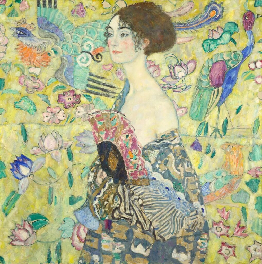 Gustav Klimt, Dama col ventaglio (1917-1918; olio su tela; Collezione privata). Foto di Markus Guschelbauer