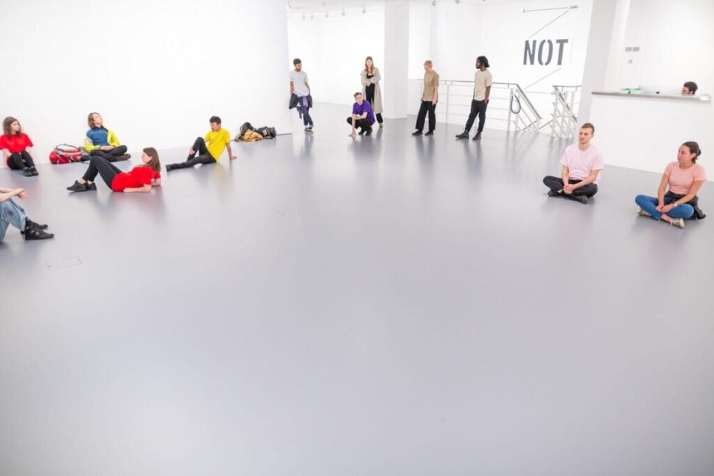 I am NOT Tino Sehgal, installation view, Nahmad Projects, London, 2016 performance