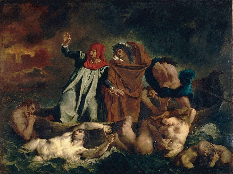 La barca di Dante, Eug&egrave;ne Delacroix, 1822 
