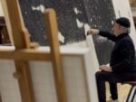 Omar Galliani al lavoro, Pinacoteca Civica, Ascoli Piceno, 2026. Ph: Alessia Campanelli