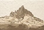 Massimo Catalani - L4. Dalla sabbia alle montagne 02 (Becco di Mezzod&igrave;), 2026, marmo di Carrara, terra, dolomia di Cortina, sale fotoluminescente, 25 x 37 cm