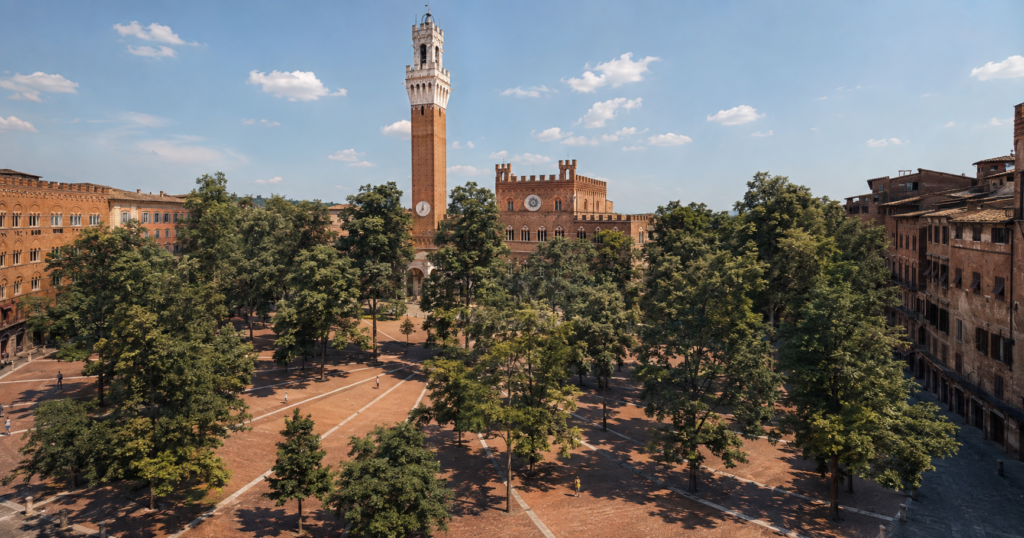 Piazza del Campo verde a Siena
