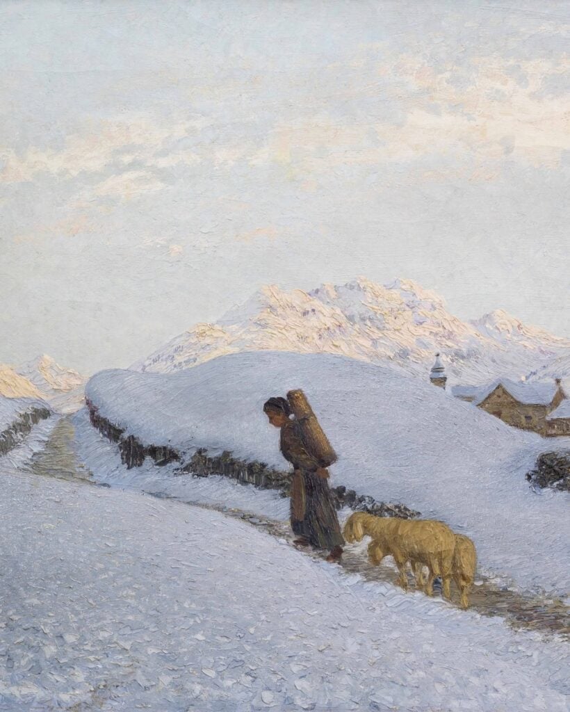 Un paesaggio innevato di Camillo Besana nella Valle dei Pittori