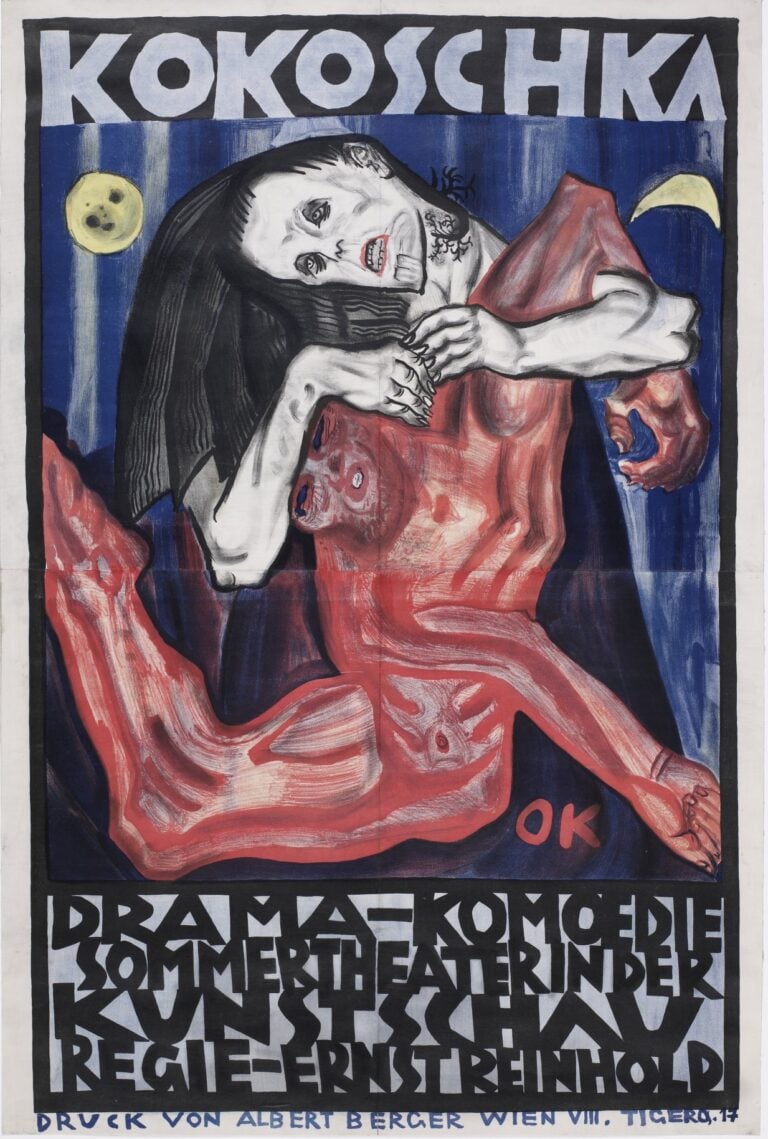 Oskar Kokoschka Piet&agrave; 1908, pubblicato nel 1909 Litografia in nero, blu, giallo, rosso, grigio-blu su carta per manifesti montata su tela di linoleum mm 1236&thinsp;&times;&thinsp;810 Inv. FOK 0236 Vevey, Mus&eacute;e Jenisch Vevey &ndash; Foundation Oskar Kokoschka &copy; Fondation Oskar Kokoschka / 2026, ProLitteris.