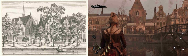 1666 Amsterdam di Panache Jeux Num&eacute;riques e De Doorluchtige School (1663 - 1665). Immagine in pubblico dominio dalla collezione del Rijksmuseum