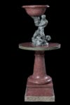 Tavolo tondo con Tritone che sorregge una tazza (Porfido rosso egiziano per il tavolo e la tazza; granito grigio per il plinto; bronzo per il Tritone) &copy;Fondazione Torlonia, Photo Lorenzo De Masi