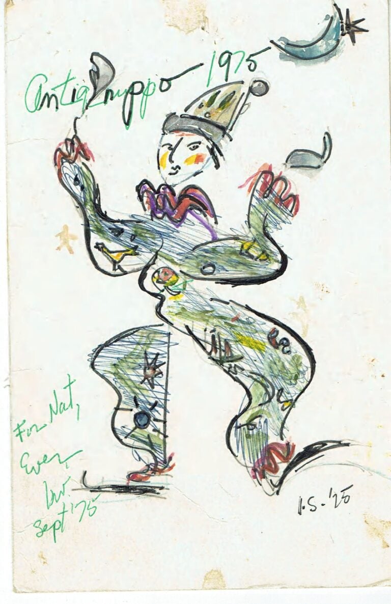 Un disegno di Lawrence Ferlinghetti realizzato per Nat Scammacca