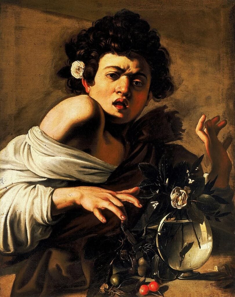 Caravaggio, Ragazzo morso da un ramarro, 1595-1596