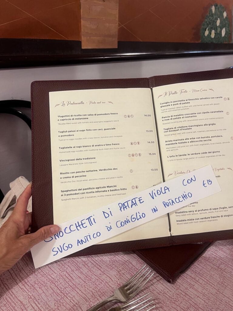 Il menu all'Osteria dei Fiori di Macerata, Mostre
