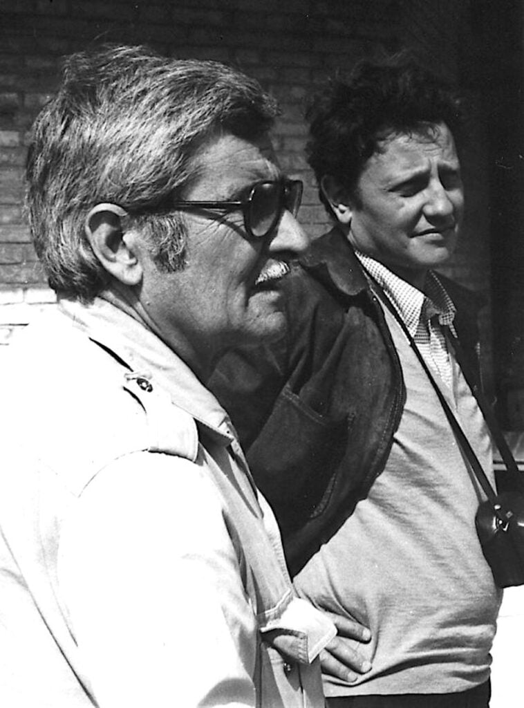 Enrico Crispolti e Alberto Burri, Citt&agrave; di Castello, 1974 &copy; Archivio Enrico Crispolti