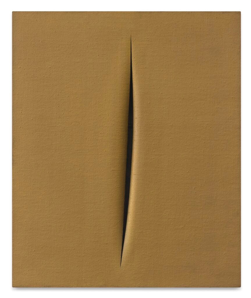 Lucio Fontana, Concetto Spaziale, Attese (1965-66). Courtesy of Sotheby’s