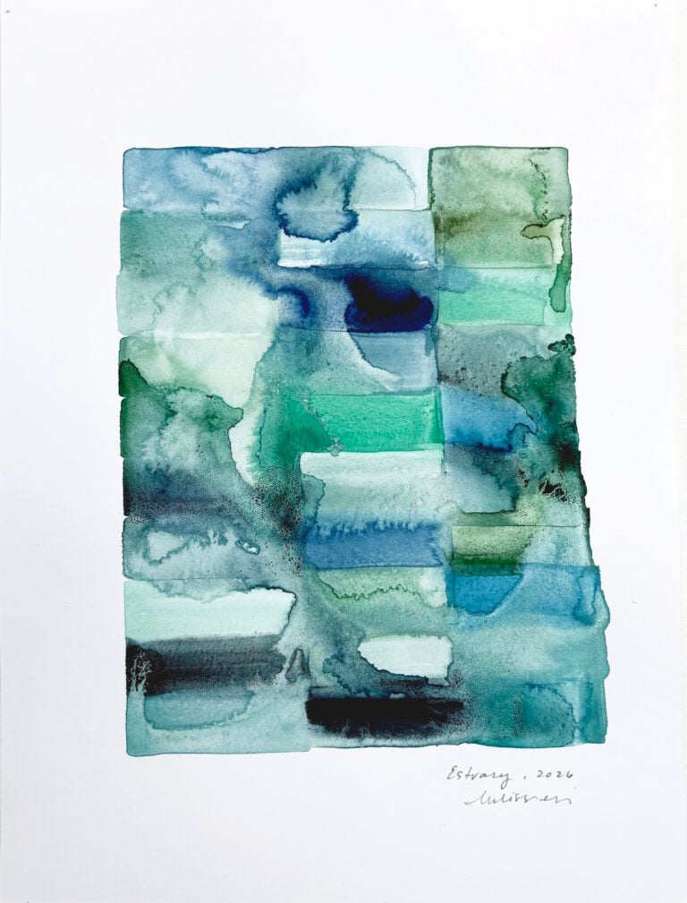 Melissa McGill, Estuary, 2026 Signed, titled and dated (lower right): 'Melissa McGill / 2026 / "Estuary"', Water from the Venetian Lagoon with Natural watercolor