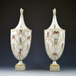 Coppia di urne decorative di Gio Ponti / Richard-Ginori del 1927. Courtesy Galleria Raffaello Pernici