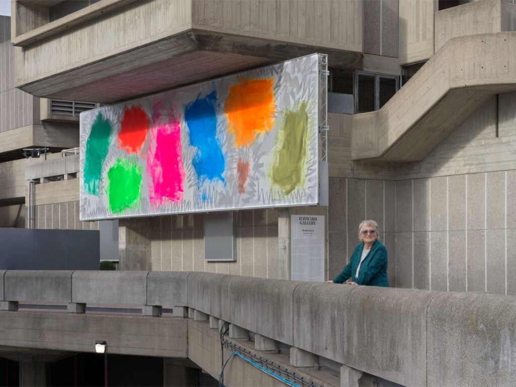 Ren&eacute;e Levi with her artwork September &copy; Ren&eacute;e Levi, September, co-commissioned by The Southbank Centre's Hayward Gallery and Audemars Piguet Contemporary. &copy; Image courtesy of the artist, The Southbank Centre's Hayward Gallery and Audemars Piguet