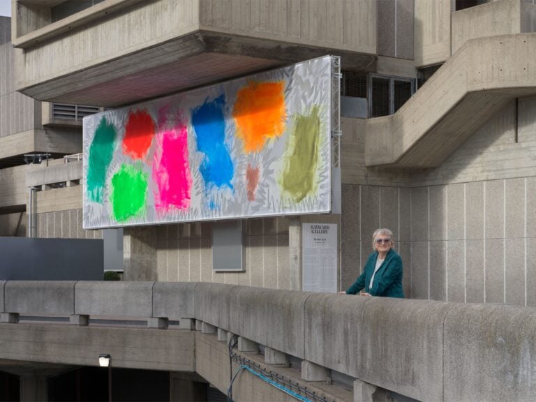Ren&eacute;e Levi with her artwork September &copy; Ren&eacute;e Levi, September, co-commissioned by The Southbank Centre's Hayward Gallery and Audemars Piguet Contemporary. &copy; Image courtesy of the artist, The Southbank Centre's Hayward Gallery and Audemars Piguet