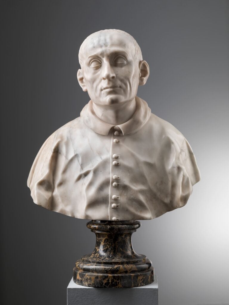 Ercole Ferrata, Busto di San Carlo Borromeo. Courtesy Botticelli Antichit&agrave;