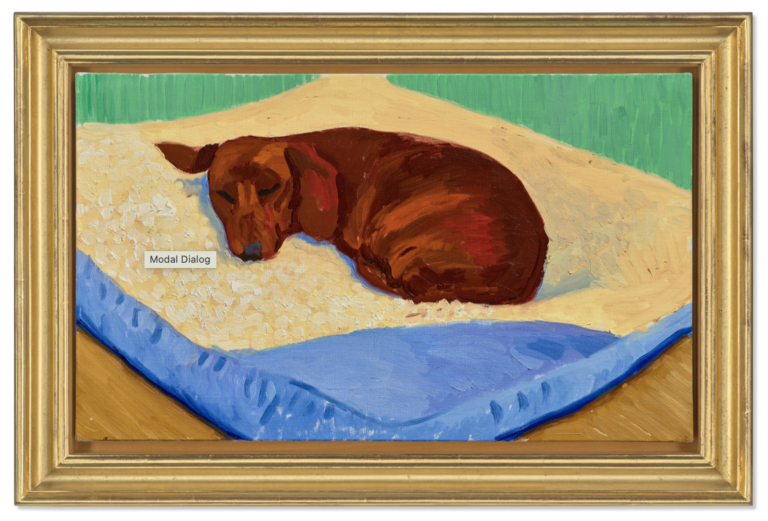 David Hockney, Dog Painting 17, 1995. Courtesy Christie&rsquo;s Images Ltd.