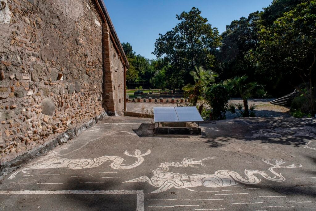Il mosaico della Villa dei Tritoni nel Parco Archeologico dell'Appia Antica, aperta per gli Appia Day