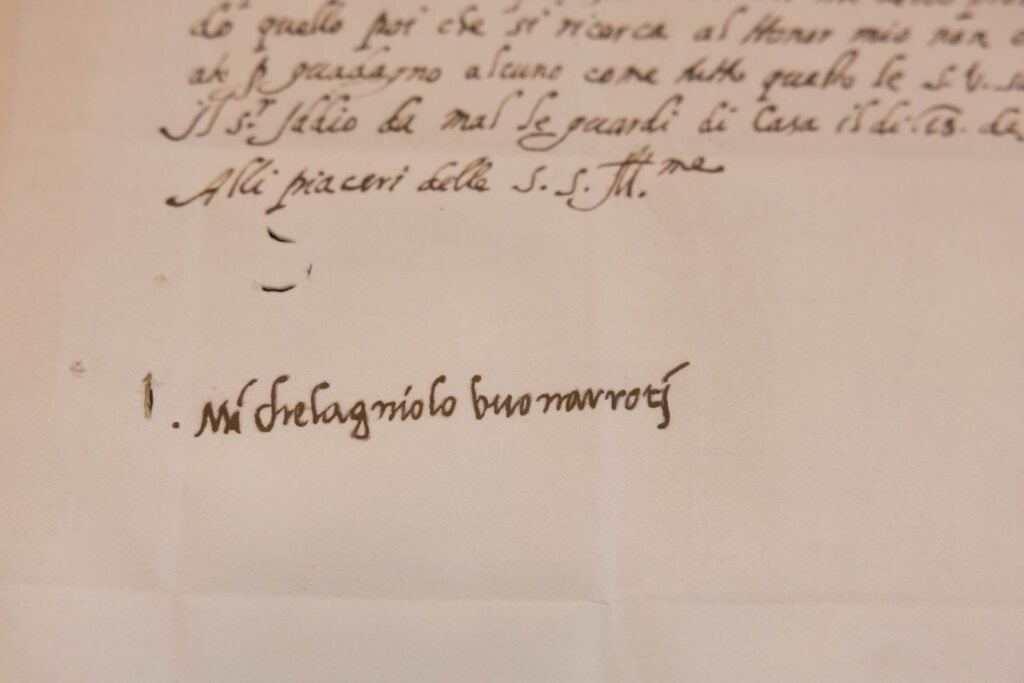 La firma autografa di Michelangelo