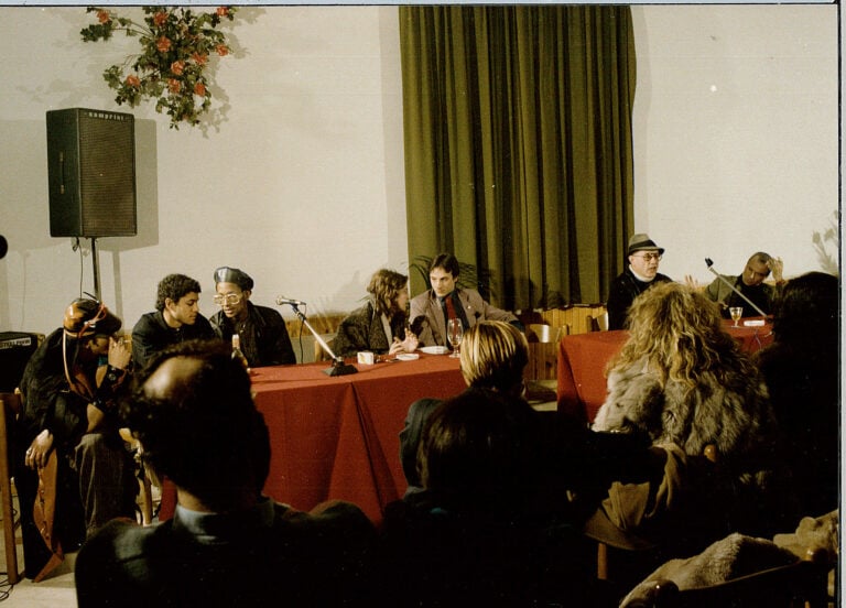 La lettera emancipata - Quattro strateghi Daze, Ero, Phase 2, Rammellzee. Mostra e convegno con Achille Bonito Oliva e Tommaso Trini, Martina Franca, gennaio 1985. Fotografia di Mimmo Laera