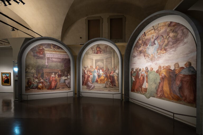 L'allestimento degli affreschi del Chiostrino dei Voti della Santissima Annunziata