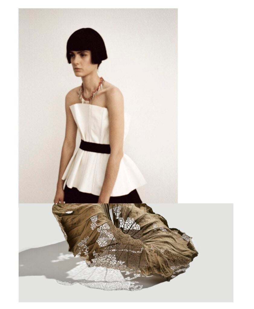 Maria Calderara, Layered corsets creating the sculptural form of a corolla #XILEMASS27 - Elisabetta Di Maggio, Lotus (dettaglio), 2012. Courtesy artist