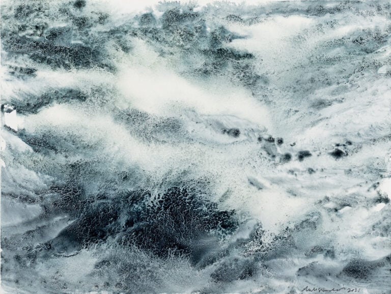 Melissa McGill, Poem, 2021, Signed and dated (lower right): 'Melissa McGill, 2021', Organic indigo, chlorophyllin derived from mulberry leaves, homemade soy milk binder on Yupo paper, 22 x 30 cm