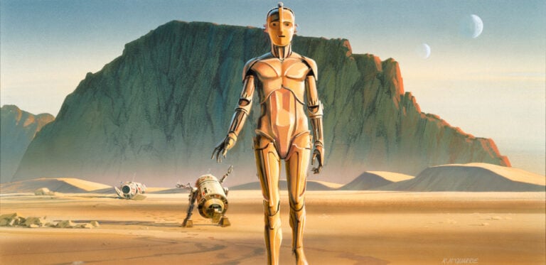 McQuarrie, dipinto preparatorio per Star Wars IV: A New Hope. Courtesy of Lucas Museum