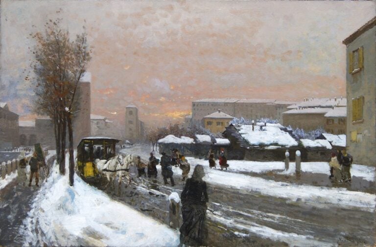 Mos&egrave; Bianchi, Neve a Milano. Courtesy Art Studio Pedrazzini
