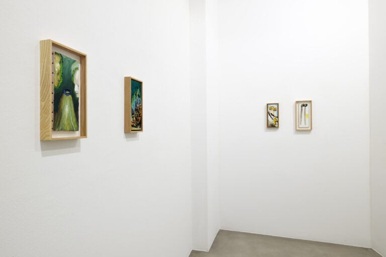 Installation view della mostra "Enzo Cucchi VS CANEMORTO / CANEMORTO VS Enzo Cucchi" alla Galleria Poggiali di Firenze