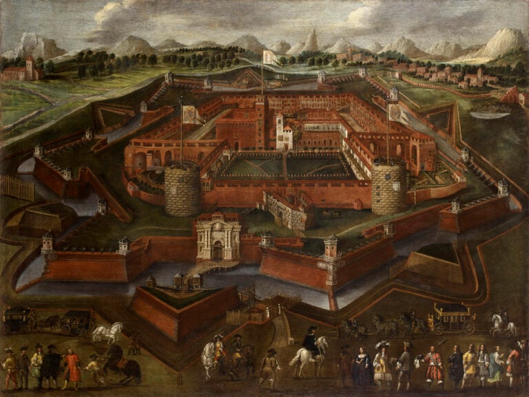 Scuola lombarda, XVII secolo, Veduta del Castello Sforzesco di Milano. Courtesy Carlo Orsi