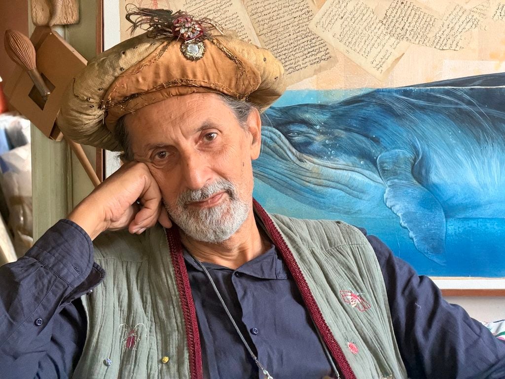 Stefano Faravelli nel suo studio a Torino. Ph: Dario Bragaglia