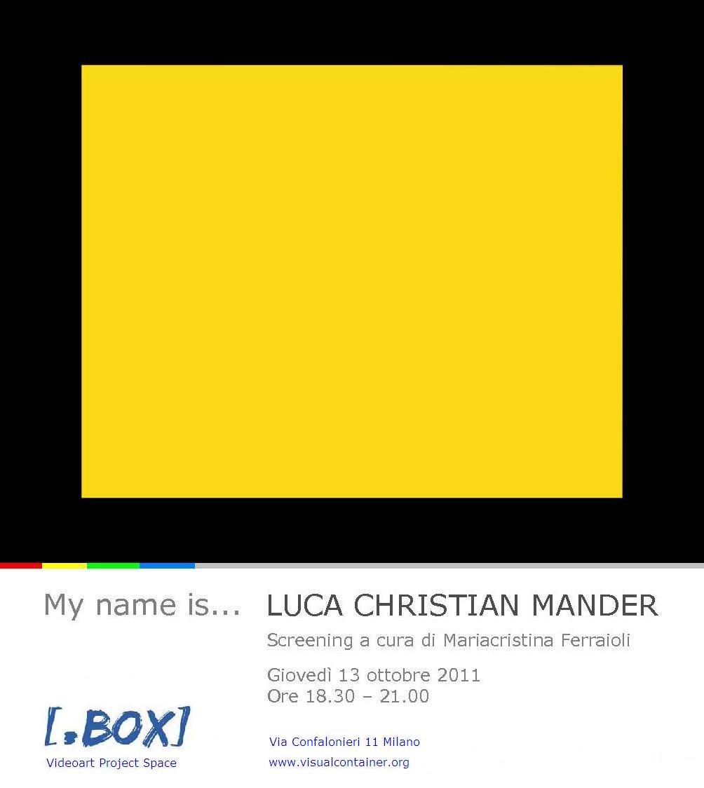 My name is… – Luca Christian Mander